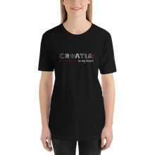 Load image into Gallery viewer, Croatia In My Heart Black Short-Sleeve Unisex T-shirt