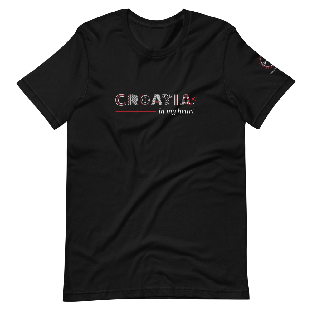 Croatia In My Heart Black Short-Sleeve Unisex T-shirt