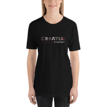 Load image into Gallery viewer, Croatia In My Heart Black Short-Sleeve Unisex T-shirt
